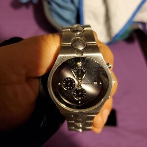 Fossil Stainless Steel Watch with Black Face